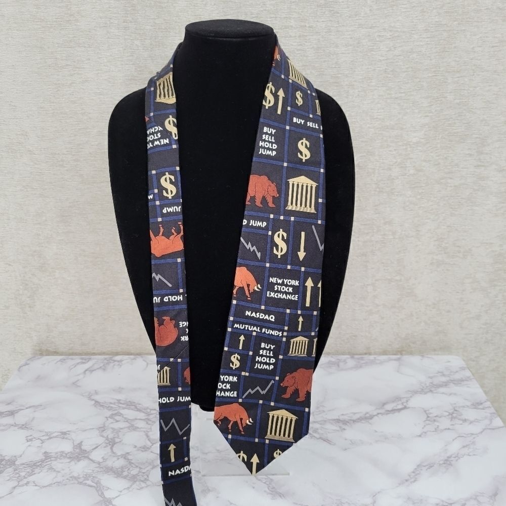 Rm style Vintage Wallstreet Wall St Men's Silk Tie Necktie Kitchy Eclectic Gift